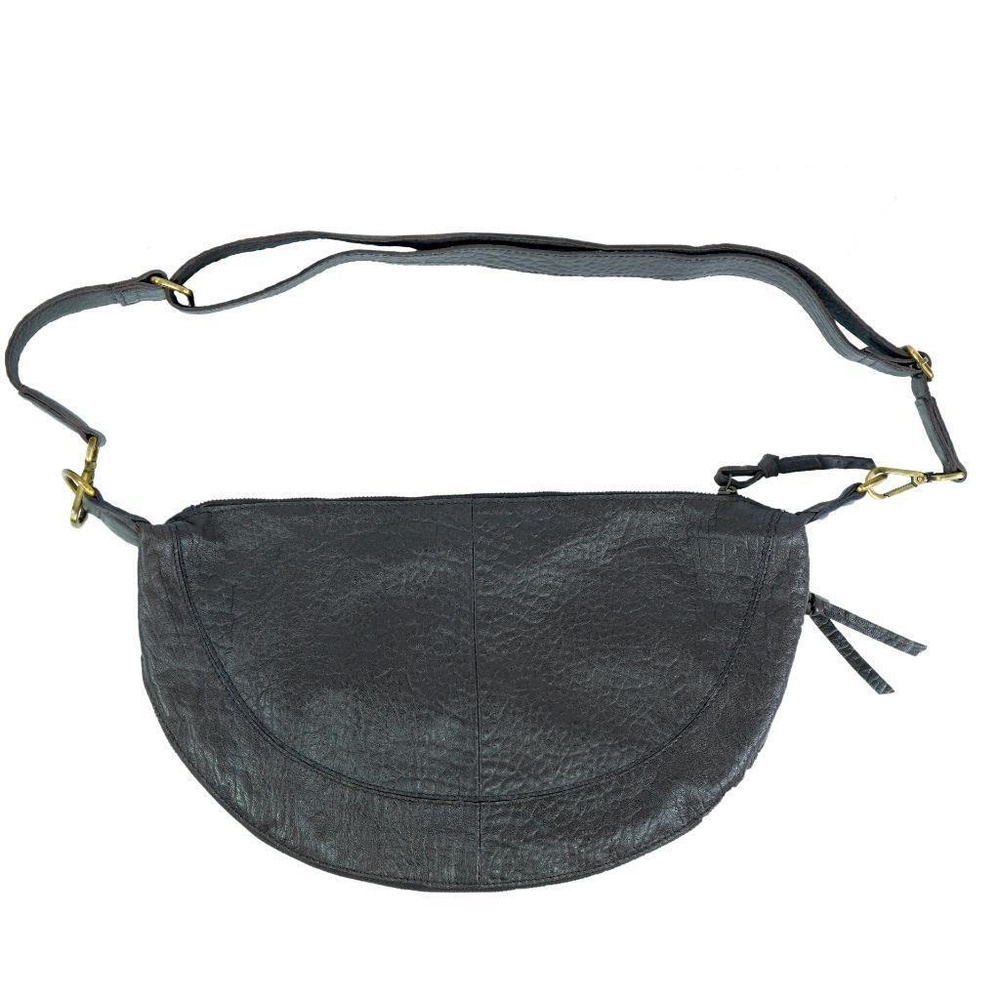 LKNW ANTHROPOLOGIE Crescent Crossbody Slouchy Bag Handbag Purse Brown Leather